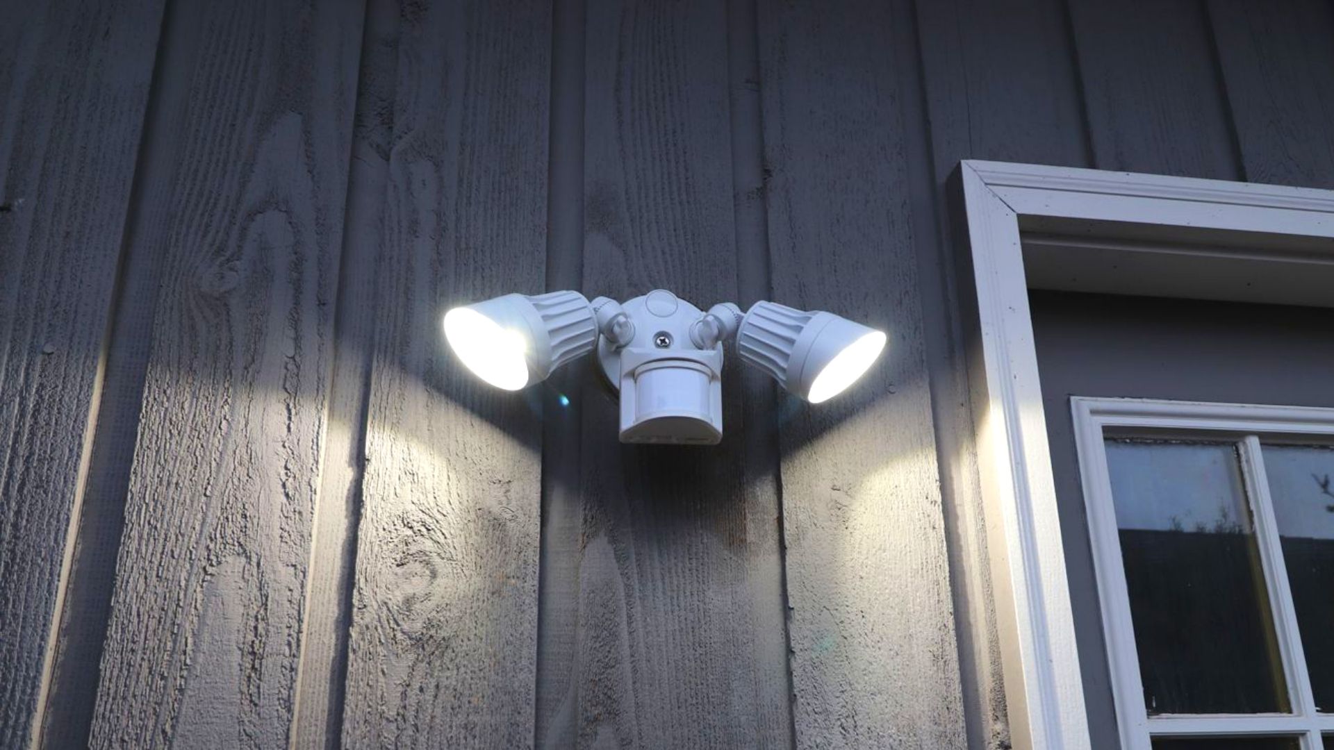 Motion Sensor Security Light House Wooden Panels